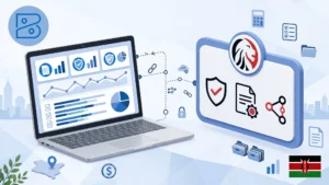 Zoho Books eTIMS integration for Kenyan businesses showing KRA e-invoicing compliance workflow